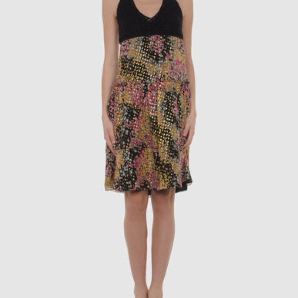 NWT VTG MISSONI Dress silk polka dots with print across the neck open back